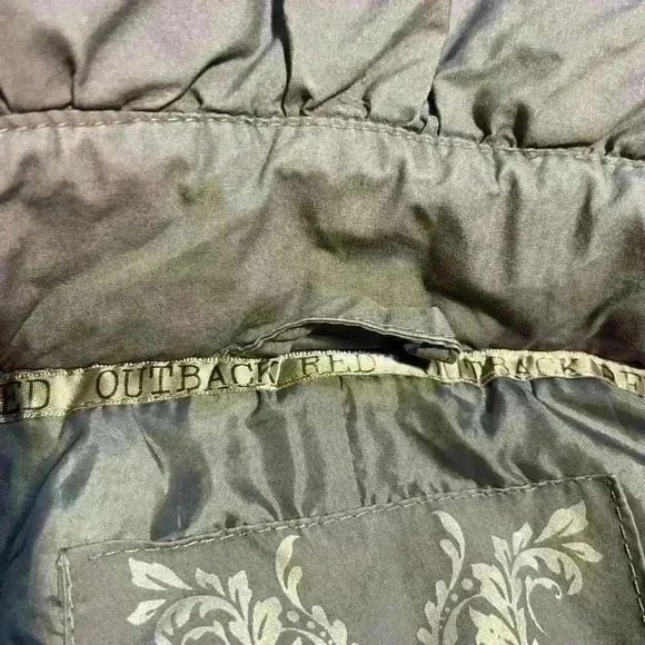 Outback Red Gray Insulated Puffer Jacket Size 34 (Small) Hooded Faux Fur Trim - Picture 9 of 10